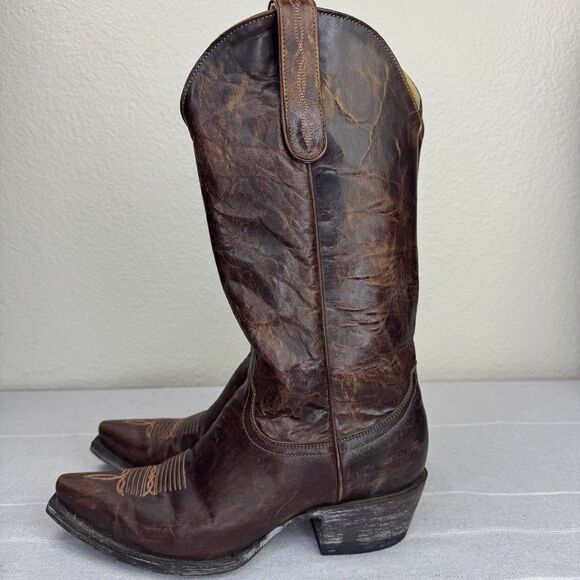 Idyllwind Wildwest Snip Toe Leather Western Boots Cowgirl Rodeo Brown 8 B - Picture 6 of 16